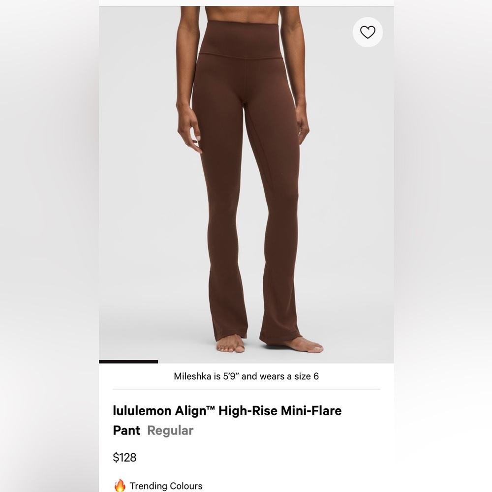 lululemon athletica Brown High-Rise Mini-Flare Pants